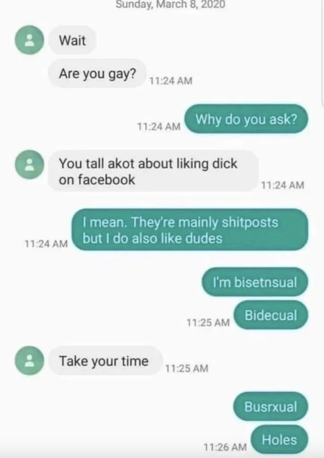 bisexual holes - Wait Sunday, Are you gay? Why do you ask? You tall akot about liking dick on facebook I mean. They're mainly shitposts but I do also dudes I'm bisetnsual Bidecual Take your time Busrxual Holes